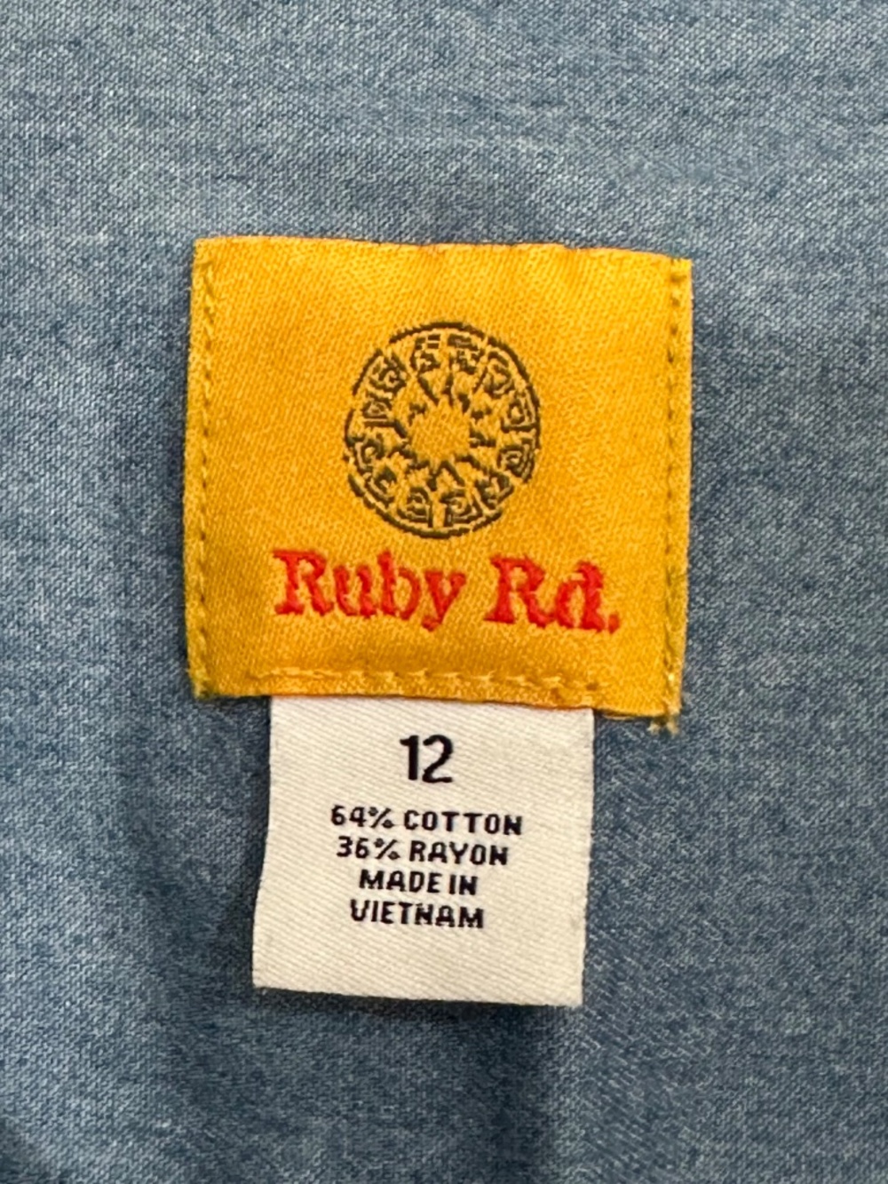 Ruby Rd Button up Shirt Size 12 Blue - Picture 6 of 8